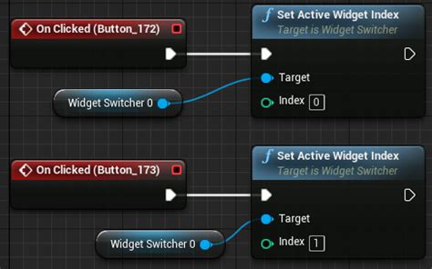 If I hide the wMenu, the Switcher will never show because the whole menu is hidden anyway. . Ue4 widget switcher